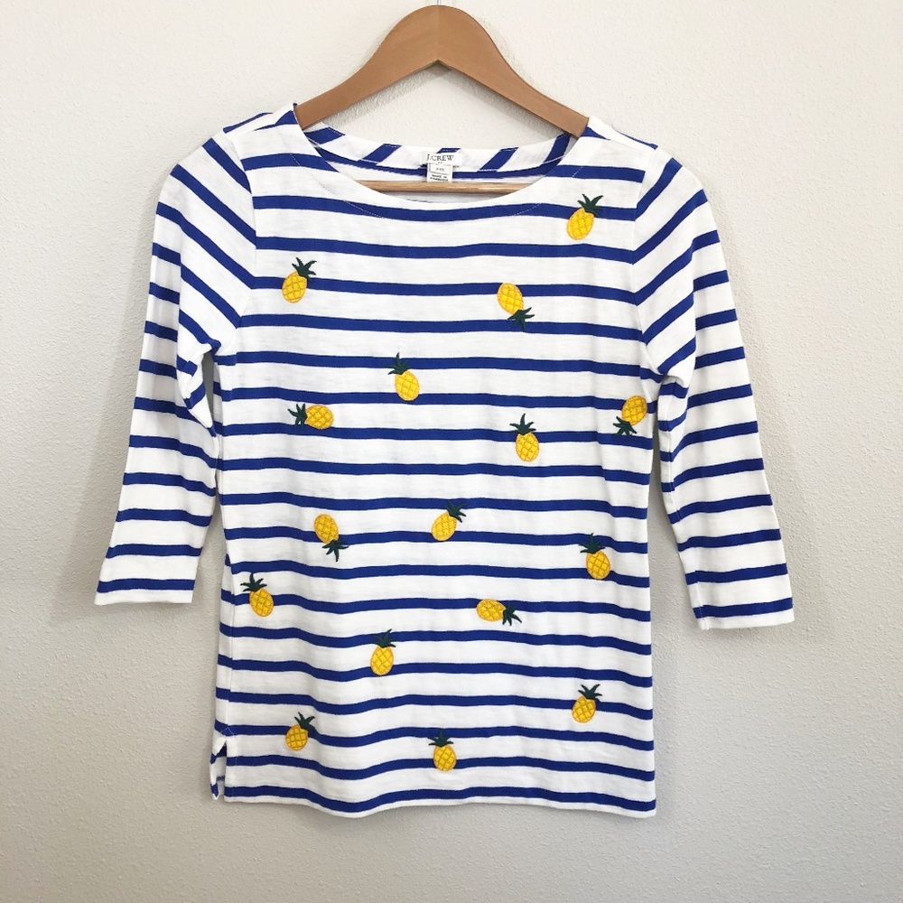 J. Crew Factory Embroidered Pineapple Top